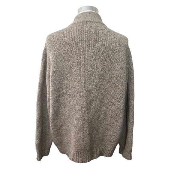 LL Bean Oatmeal Speckle Lambs Wool Knit Henley Front Mens XL - Picture 3 of 6